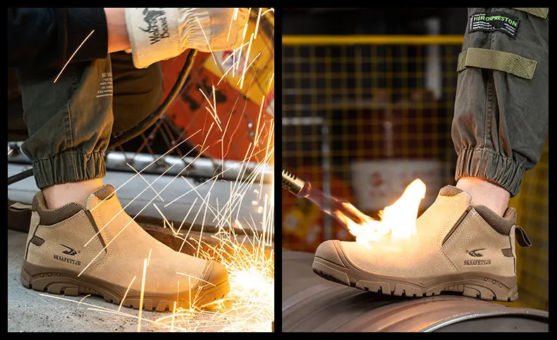 Safety shoes for welding hot selling welding safety boots shoes leather EHS Safety coating machines workshop no lace work boots