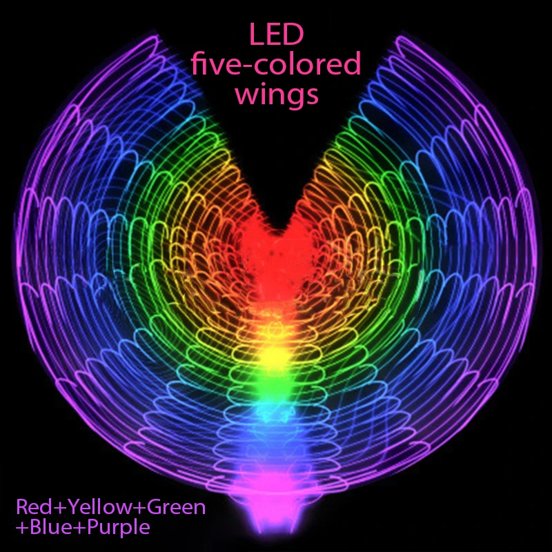 Nicro Creative LED Light Butterfly Dance Wings Colorful Party Dance Stage Performance Lighting Props Luminous Cape