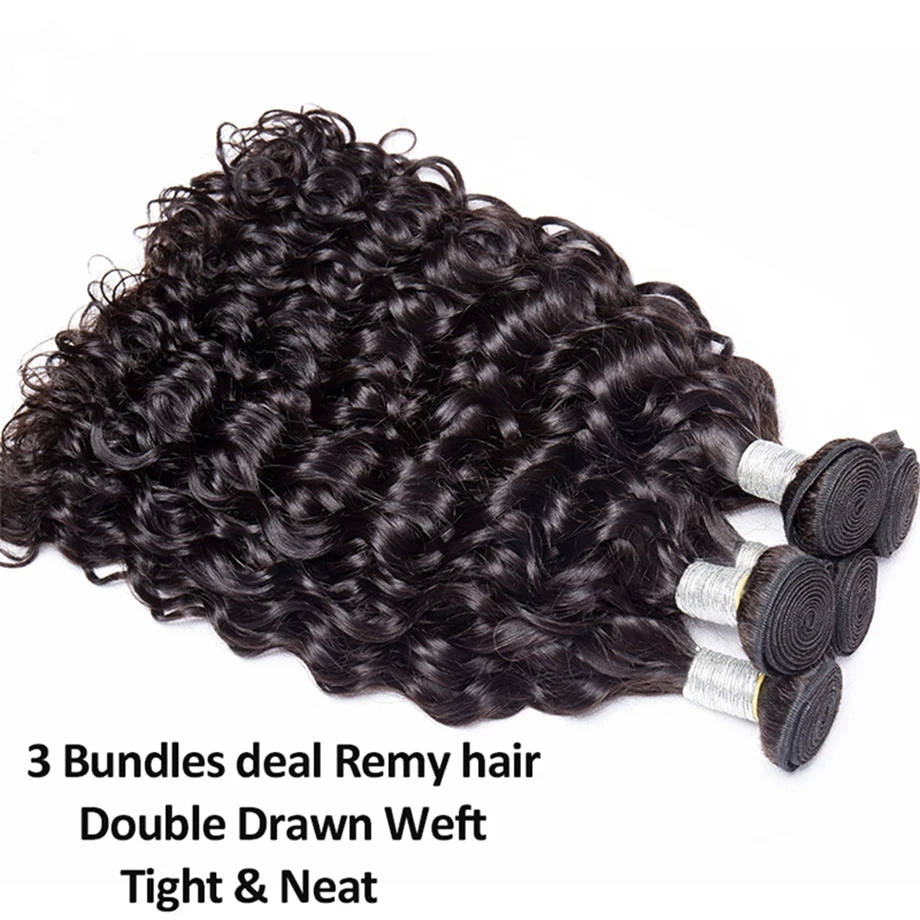 1/3/4 bunch Brazilian hair deep wavy hair bunch 100% real human hair Remy wig 8-30 inch without knots and no shedding wholesale