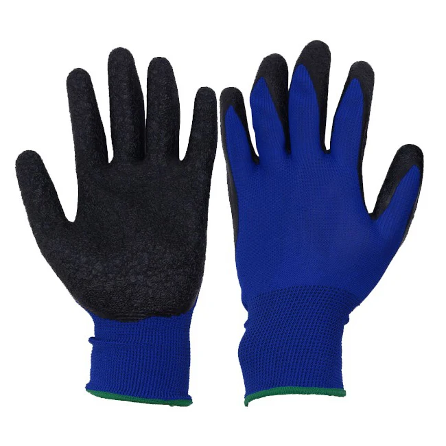 PRI  polyester winter working gloves latex coated dipping machine working gloves