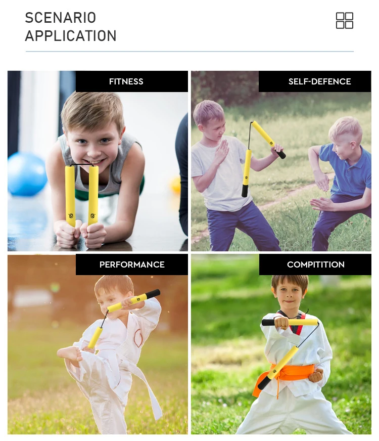 Customize multicolor Rope Chain Eva Sponge foam Escrima sticks Nunchakus for children play and training Foam