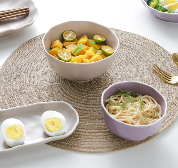 Nordic Ceramic Dinner Porcelain Set Color Glaze Dinner Set Luxury Plates Dinner Ware Plates Set