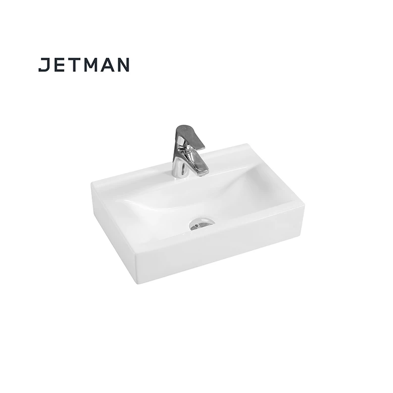 
JM7179 360*250*105 Elegant ceramic art outdoor wash basin commercial bathroom sink 