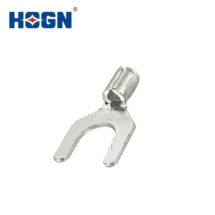 HOGN SNB Series Non-Insulated Spade Terminal Copper Lugs Aluminum Fork Connector Terminal U Type Cable Lugs