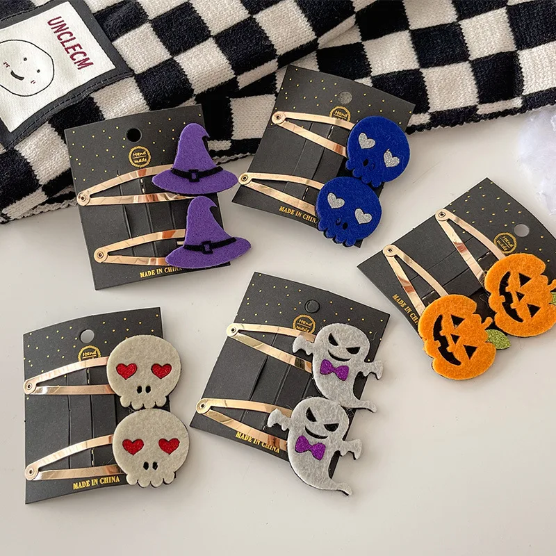 Halloween Little Devil Pumpkin Hairpin Women Cute Funny Cos Show Bb Clip Hair Accessories