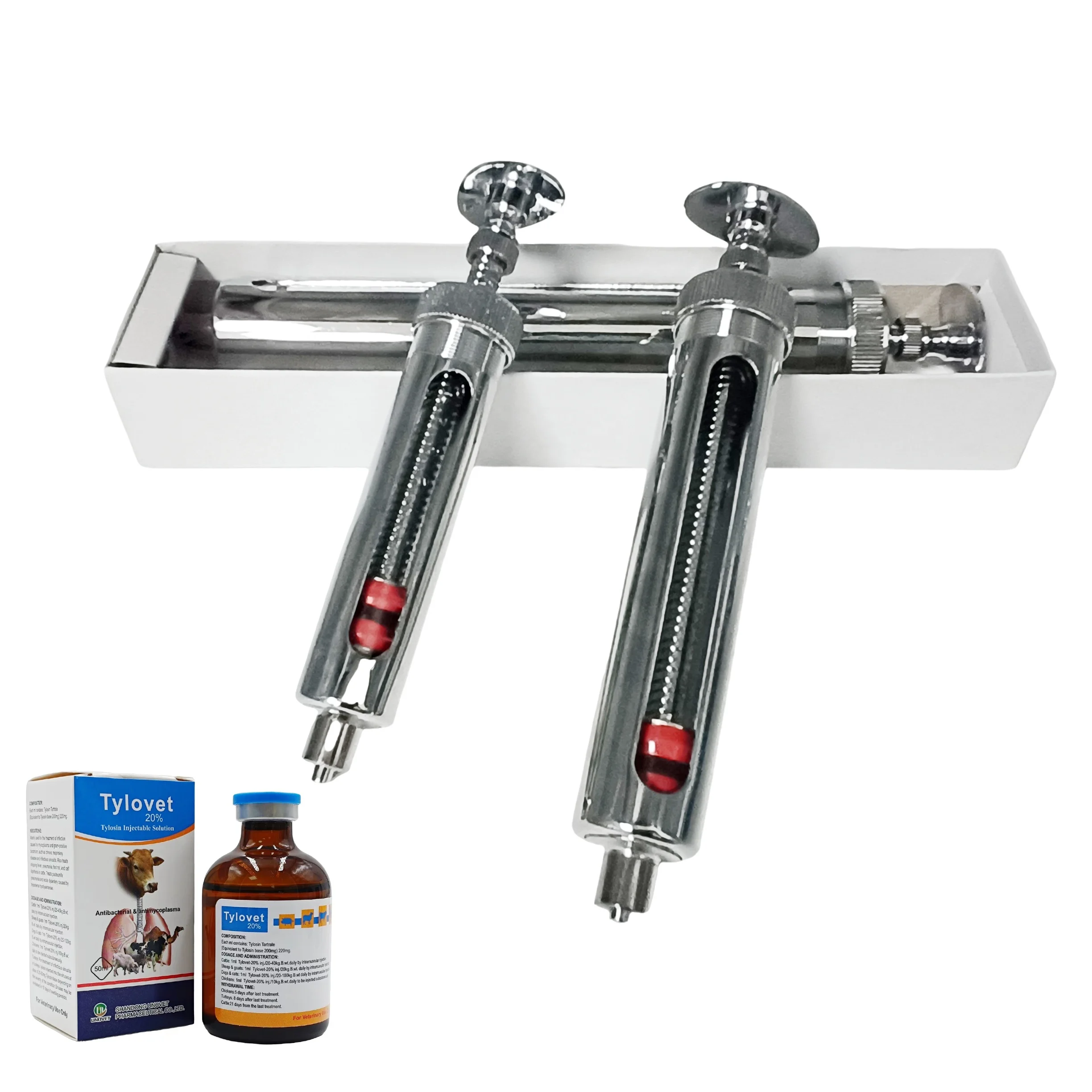 Шприц для инъекций из нержавеющей стали ветеринарного использования многоразовый шприц вакцин животных автоматический домашнего скота металлический игла