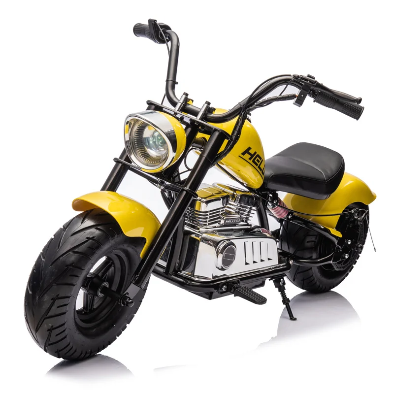 2024 New Yellow Electric Motorcycle With Brushless Hub Motor Drive 24V ,Gifs For Boys And Girls