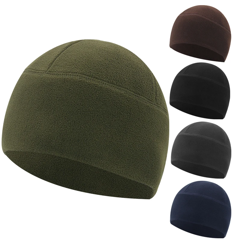 Custom Tactical Outdoor Cycling Motor Winter Hat For Men Polar Fleece Sports Beanie Winter Hat