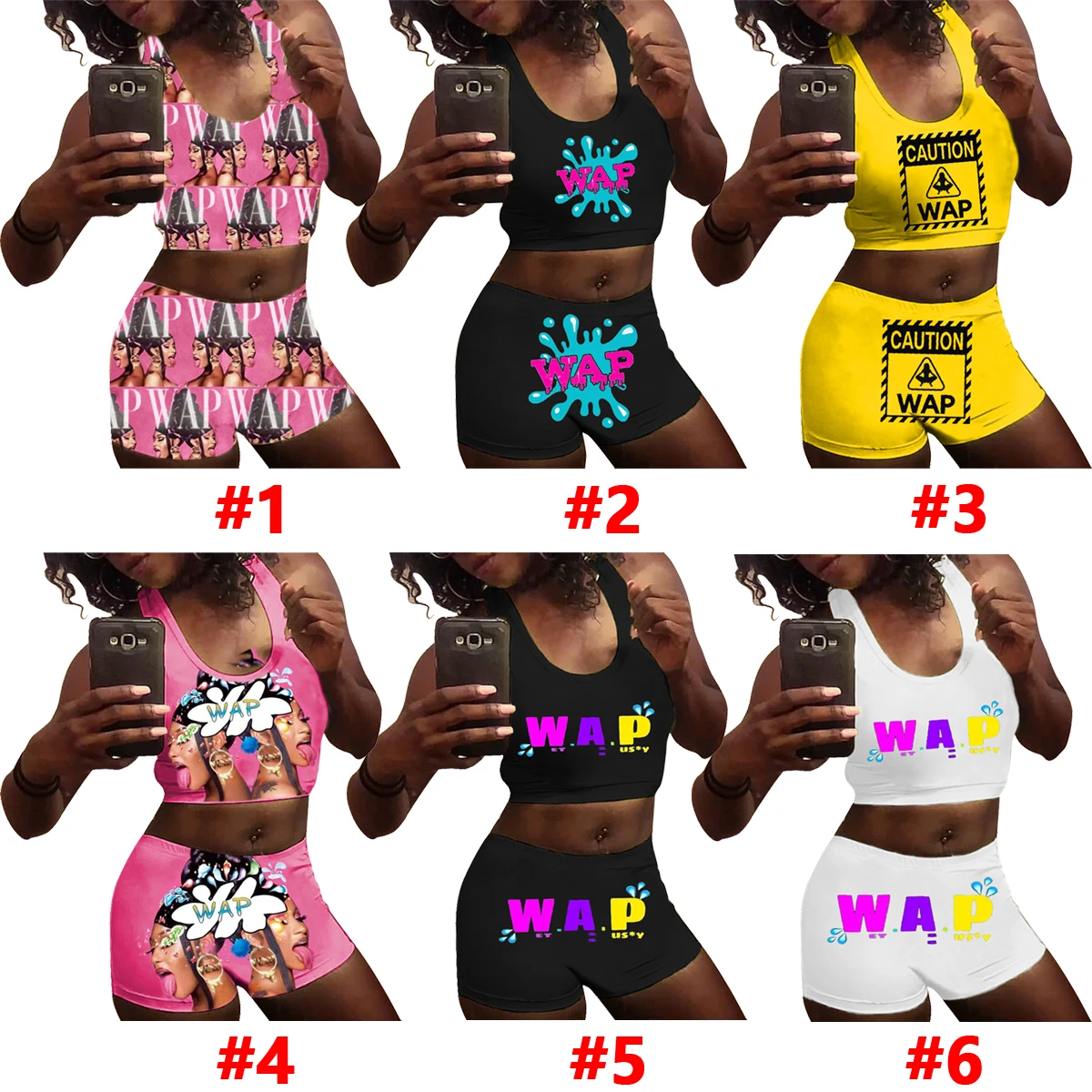 Wholesale Casual Cartoon Printing Thicker Than A Snicker Sports Bra And Biker Shorts Set Snack Shorts Set