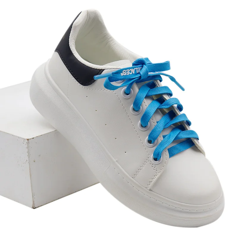 Custom Logo Printed Shoestring Flat Waxed Cotton Laces for Children for Jumpman Y350 Casual Sneakers and Sport Style Shoes