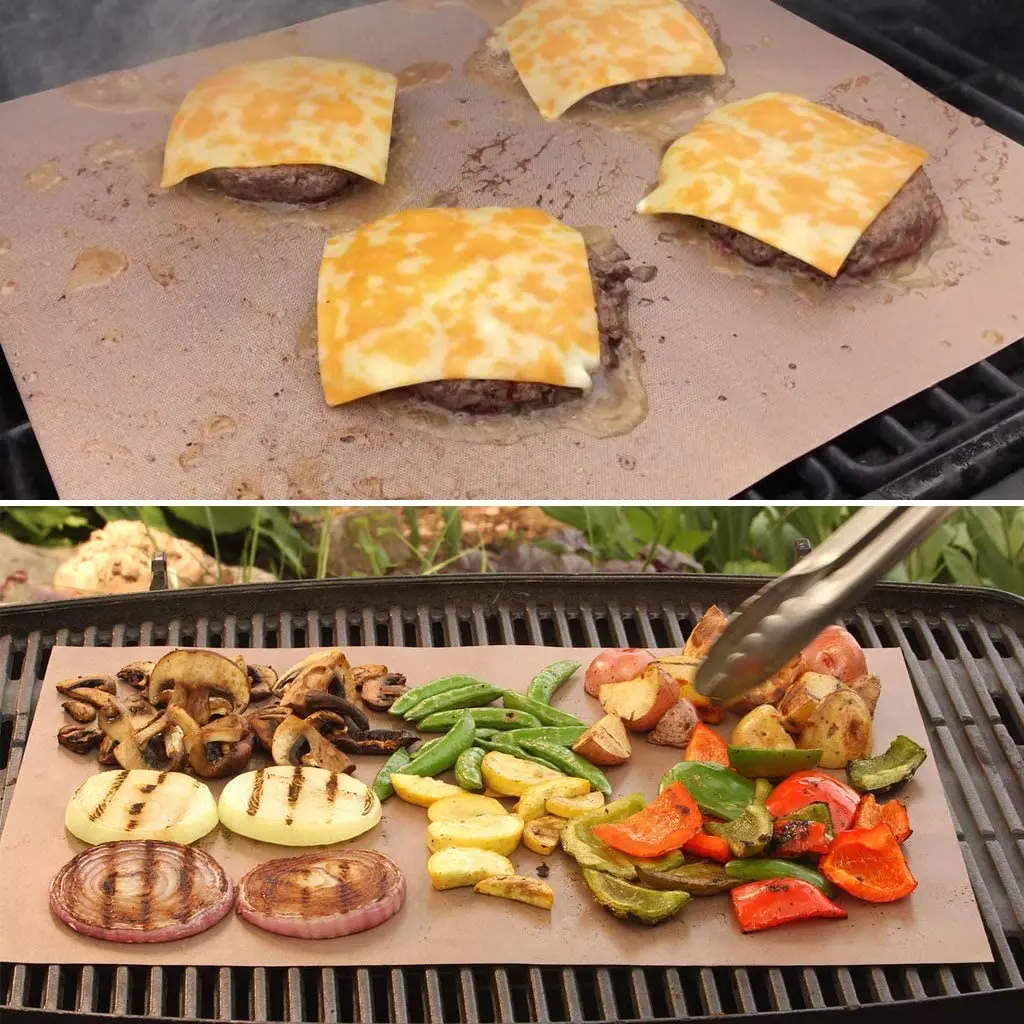 Copper grill mats non stick, Copper Grilling Mats Reusable and Easy to Clean, Works on Electric Gril