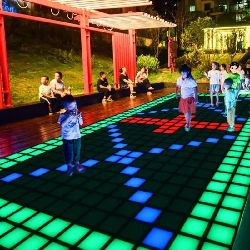 TOP Game wedding party stage dj lighting pixel floors Dj disco portable panel tile toughened glass light up 3d led dance floor