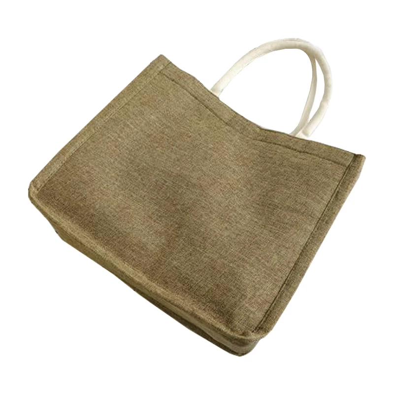 Wholesale Promotion Jute Grocery Shopping Burlap Beach Jute Tote Bag For Gifts