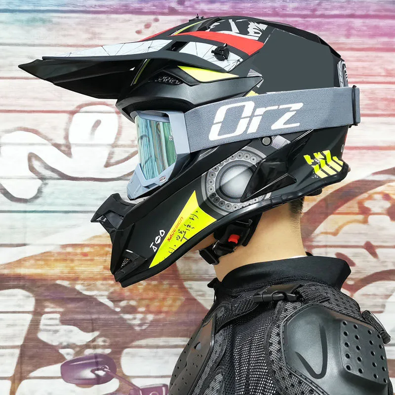 High Quality ABS Professional Rally Motocross Full Face Protective Helmet Mountain Racing Downhill Bike Kart Ski Helmet