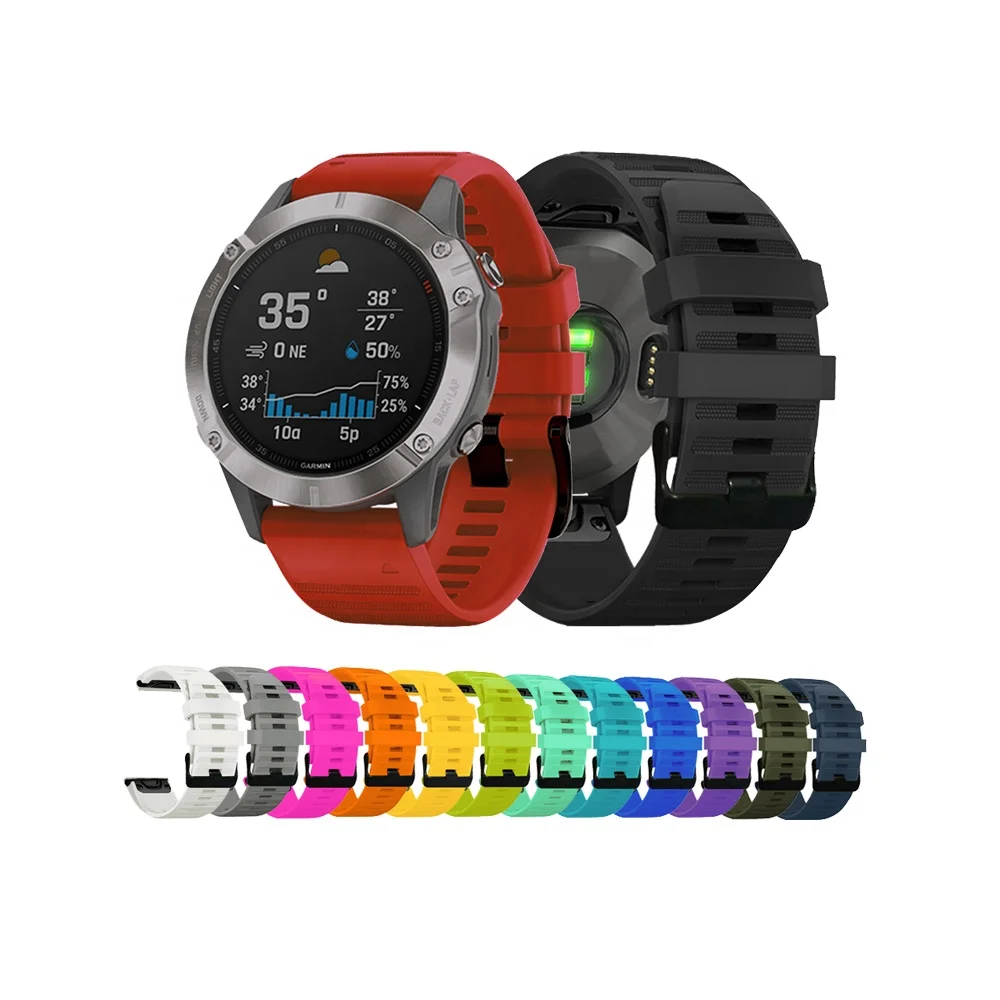
Esay fit 22mm watch band for Garmin Fenix6/6 pro Fenix5/5plus quick releaseSilicone watch strap 