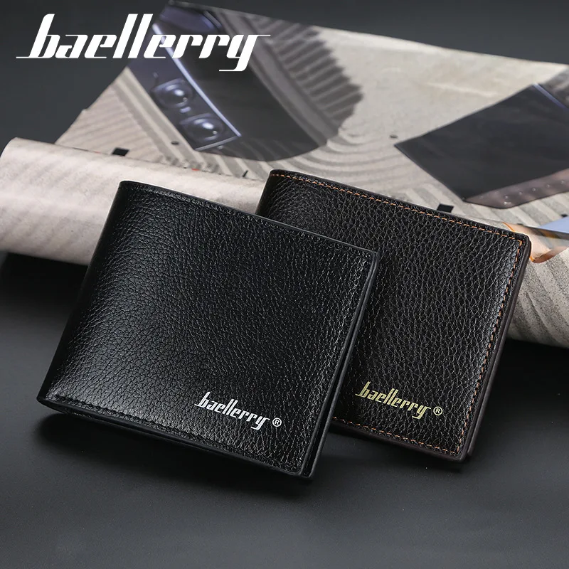 baellerry cartera hombre black rfid minimalist man pu leather wallet minimalist design modern man wallet  slim Bifold men purse