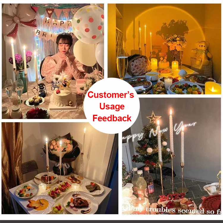 Wedding Decor Flameless Dinner White Taper Candles Bulk Wave Spiral Pillar Taper Candle