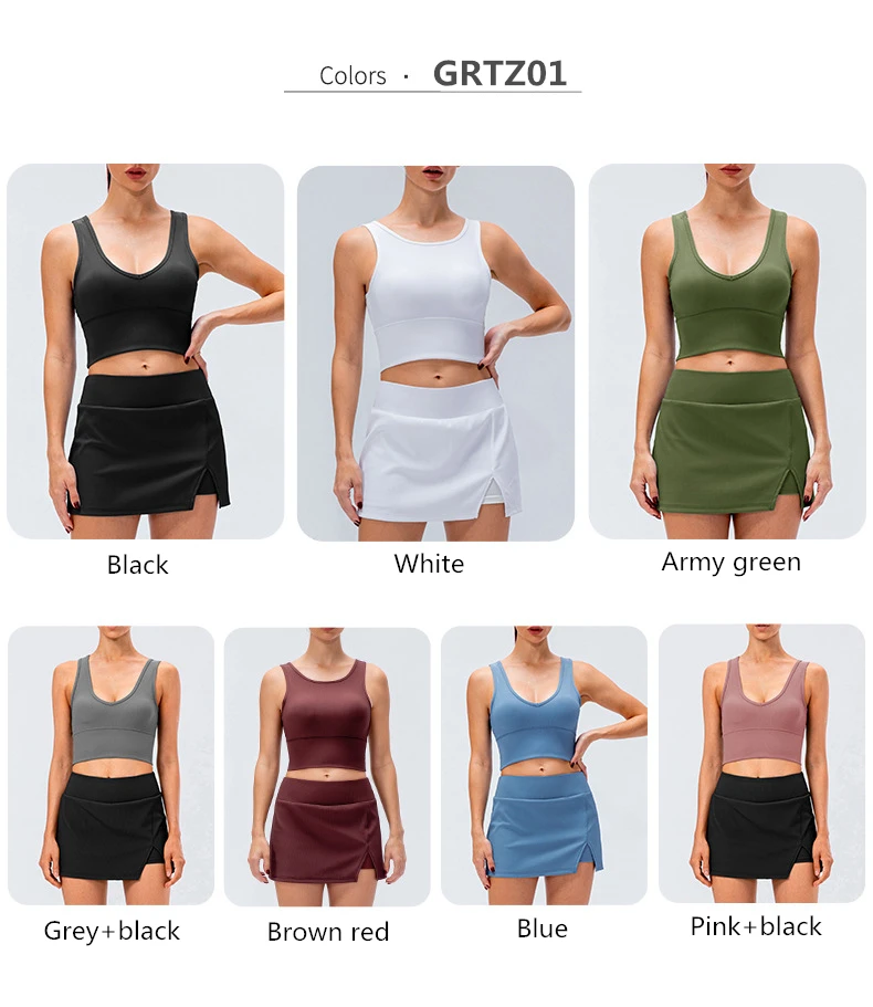 FREE SAMPLE High Waist Ribbed Yoga Pants And Bra Set Shorts Sexy Girl Netball Sport Skirt