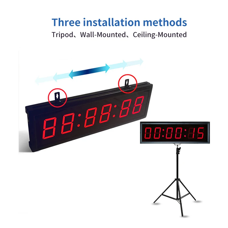 Ganxin High Quality 1.5-10 Inch Customize 4/6 Digital Racing Timer Stopwatch LED Track Field Meeting Timer Clock