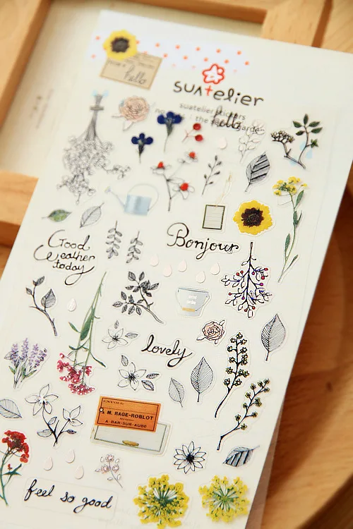 Custom Kawaii Aesthetic Cute Deco Paper PVC Sheet Japanese And Korean Letters Stickers Label