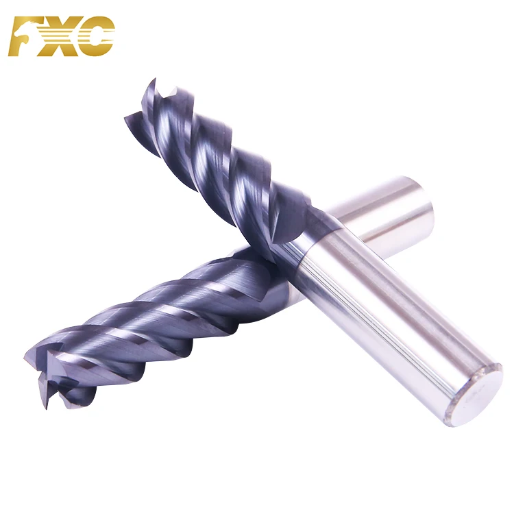 Cnc Cutting Tool End Mill HRC60 Carbide End mill 4 flute Tin Coating for steel