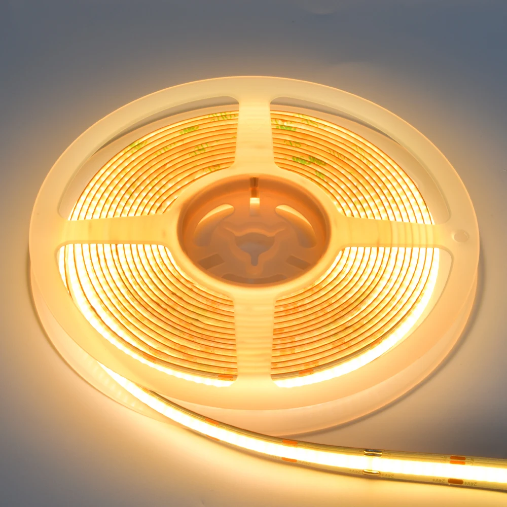 Wholesales COB Double Color Led Light Strip COB 608leds 24V Dual Color Led Flexible Strip 2700K 6500K No Grainines Led Strip