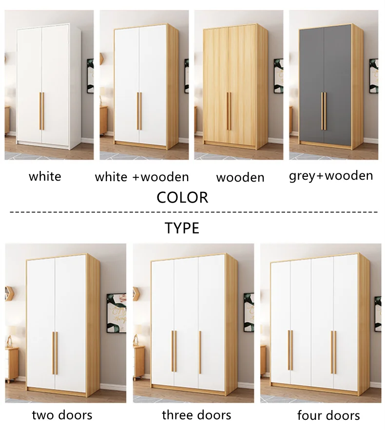Durable OEM ODM Bedroom Furniture Wardrobe Factory Price Armoire Closet System Wooden Sliding Closet Customized Wardrobe Cabinet