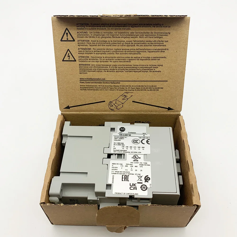 New original AB contactor 24V DC Electronic Coil  Auxiliary Contact Configuration 100C30EJ00