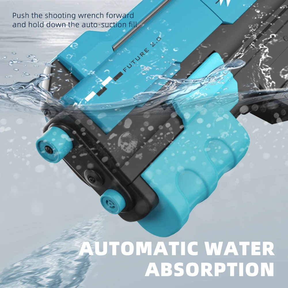 High Power Electric Water Gun Automatic 3in1dual Modes Auto Squirt Toy With Light