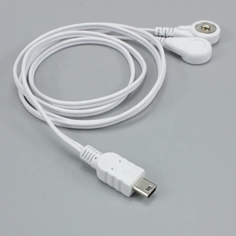 ecg electrode pad wire  mini USB 5pin to 4.0mm female  cable for medical electrode pad massager