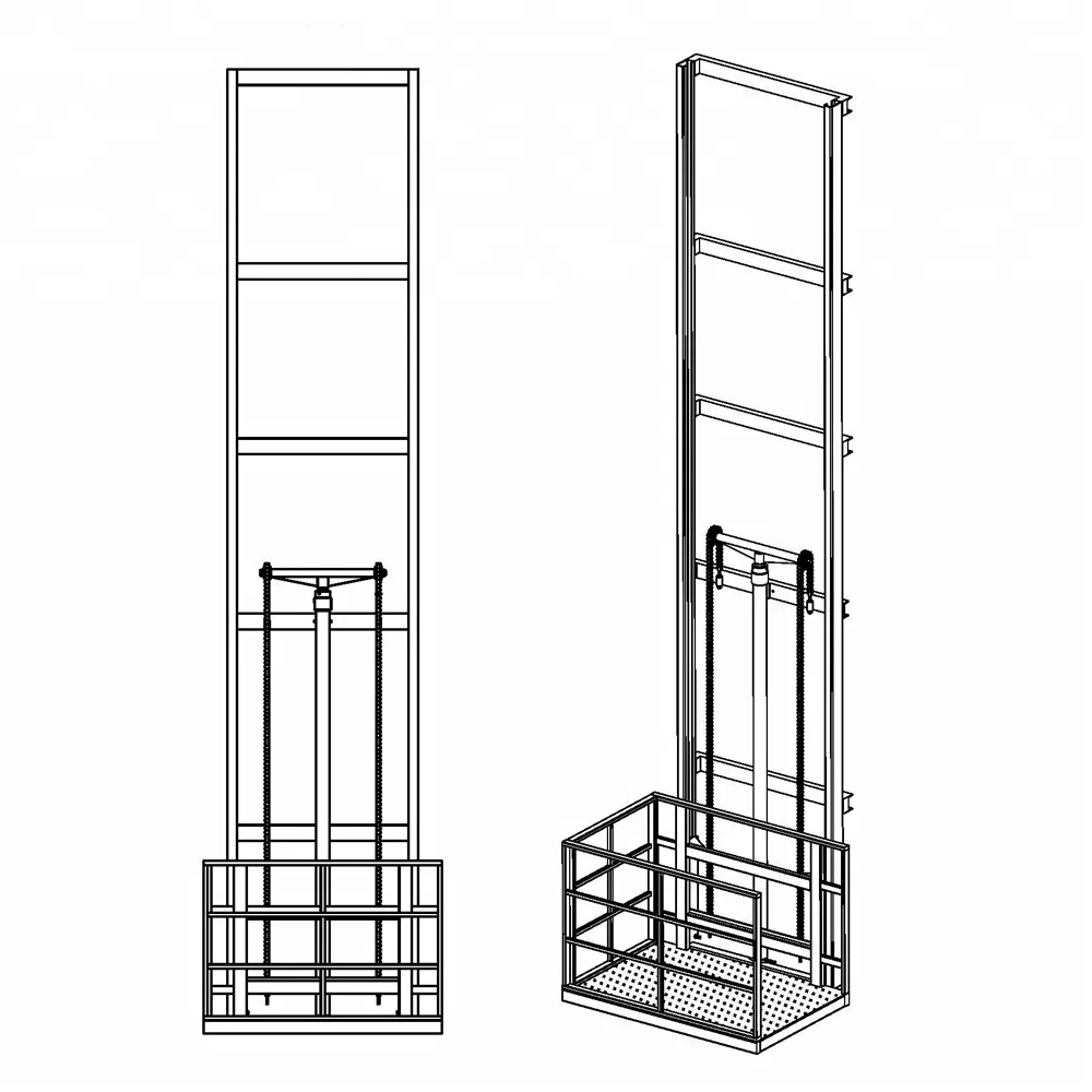 hydraulic goods lift warehouse freight elevator outdoor cargo lift
