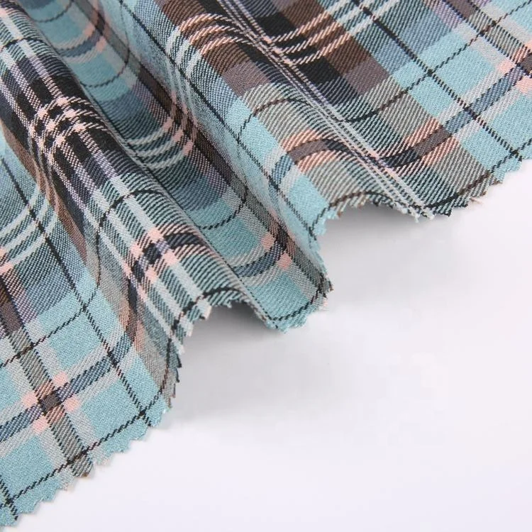 TR woven plain dyed stretch multicoloured checked grid print striped big plaid scottish school uniform design check skirt fabric