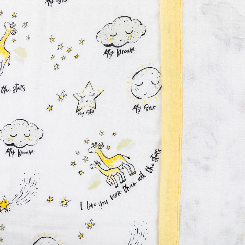 High Quality Super Soft Organic Cotton Bamboo Muslin  4 Layer, 6 Layer,  8 layer Newborn Baby Thick Wrap Blanket