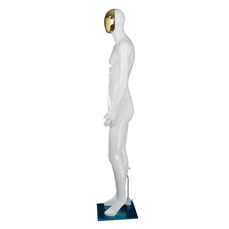 vivi plastic shinning white metal face man model whole body male mannequin