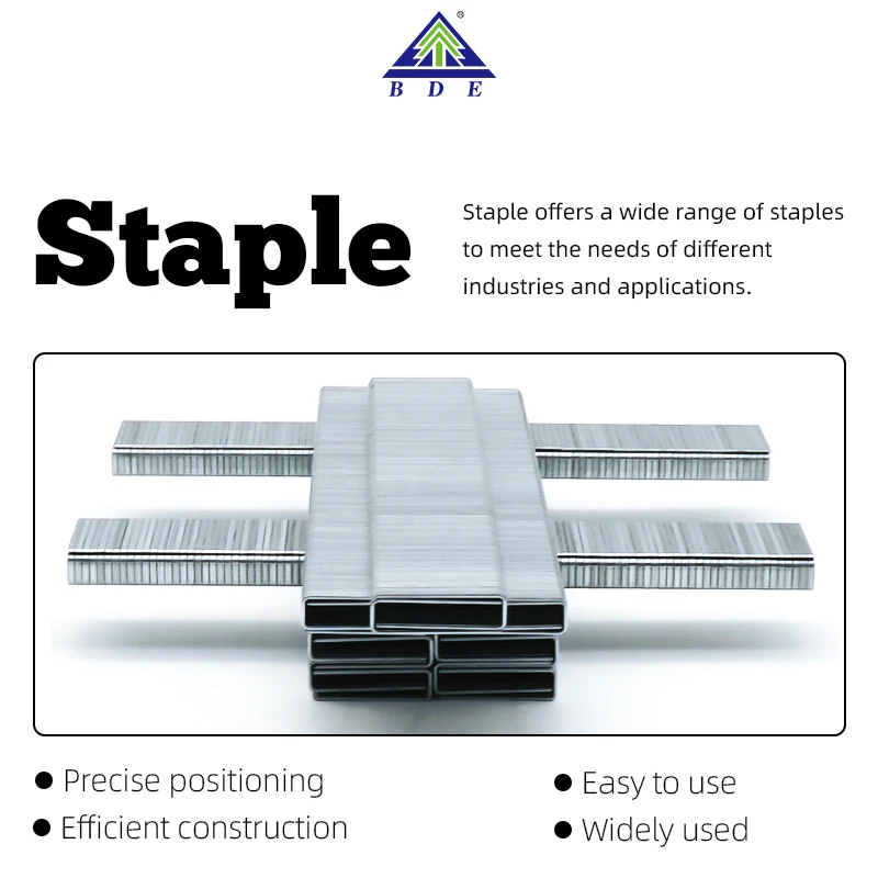 Wholesale factory price staples 410J 20Ga 9mm 10mm 12mm 15mm OEM ODM Home Carton Packing Nails Staple Pin