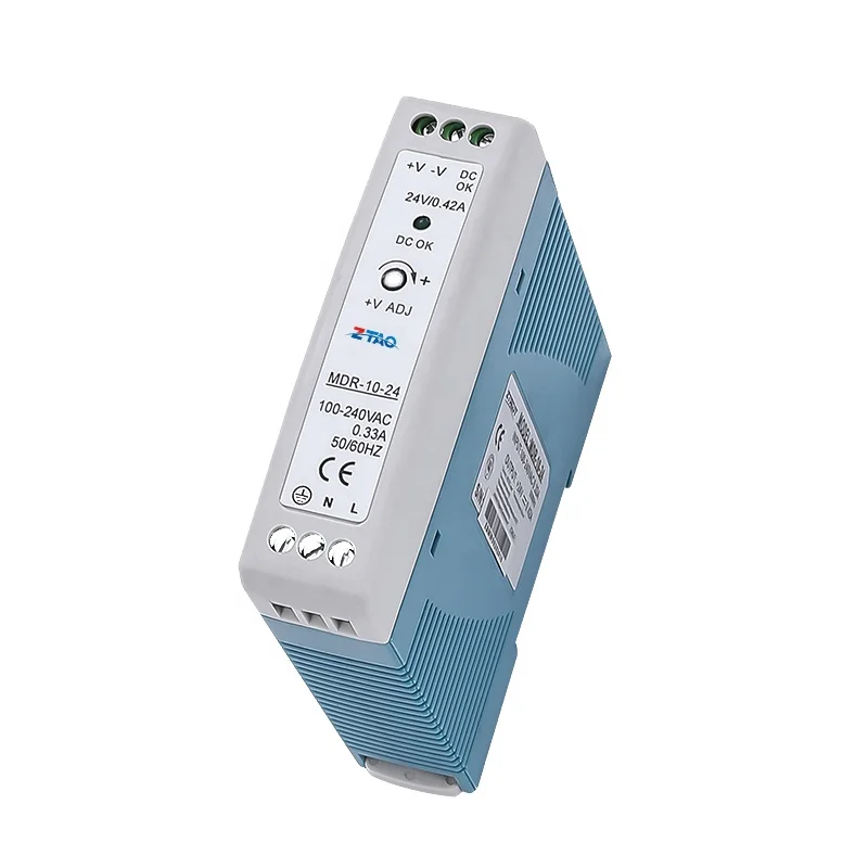 MDR-10-24 Power Supply 24V Din Rail Plastic Case MDR-10-24 10W Switching power Supply dc switching power adapters with led 24vdc