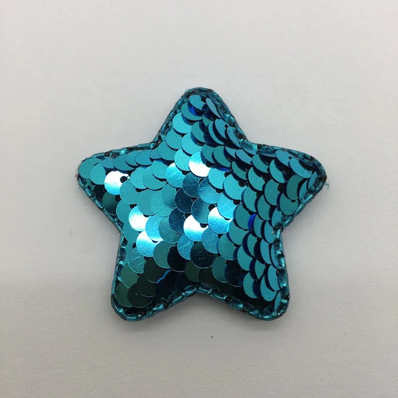 Customized Wholesale Low Cost Sew on 3D Padded Gold Reversible Sequin Multi Color Star Patches DIY Sequin Star Padded Applique