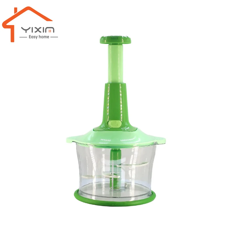 Customization Multifunction Garlic Grinding Plastic Hand-press Down Food cutter vegetable manual push chopper