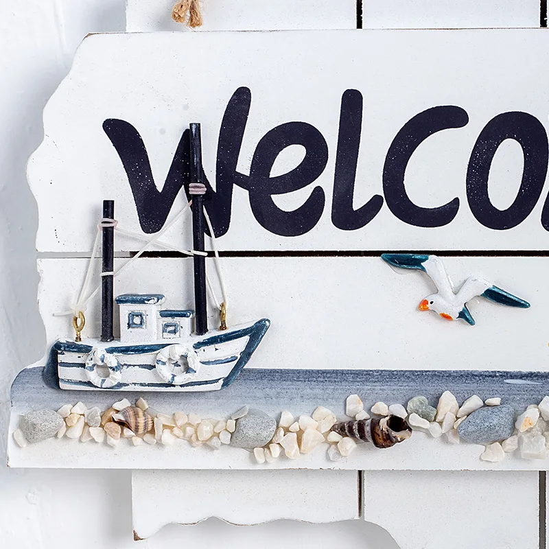 nautical home decor outdoor welcome sign mediterranean welcome sign for front doorNautical Beach Style Wood Home Wall Decoration