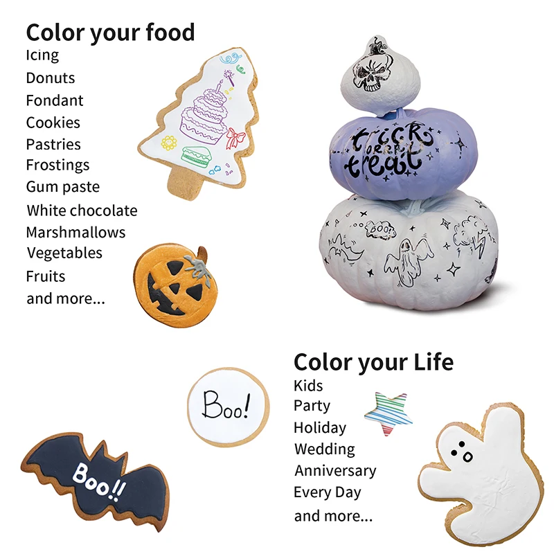 Оптовая продажа съедобная Желейная ручка Двусторонняя пищевая белая украшение для торта печенья