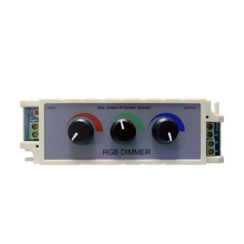 Manufacture wholesale hot selling indoor dc 12v-24v 3 channels dimmer manual knob rgb wireless strip dj stage controller