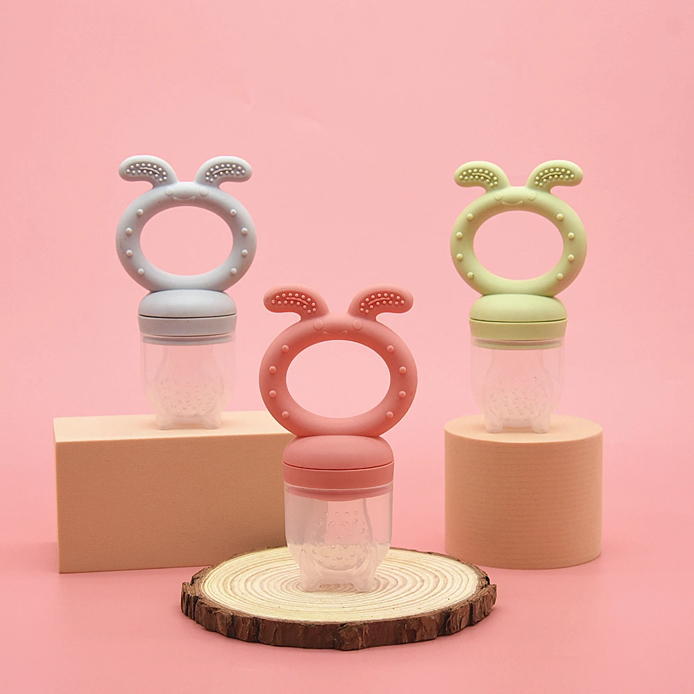 Hot BPA Free 0-12 Months Infant Never Drop Soothing Teether Baby Fruit Food Feeder Pacifier Silicone Fresh Food Feeder Teether