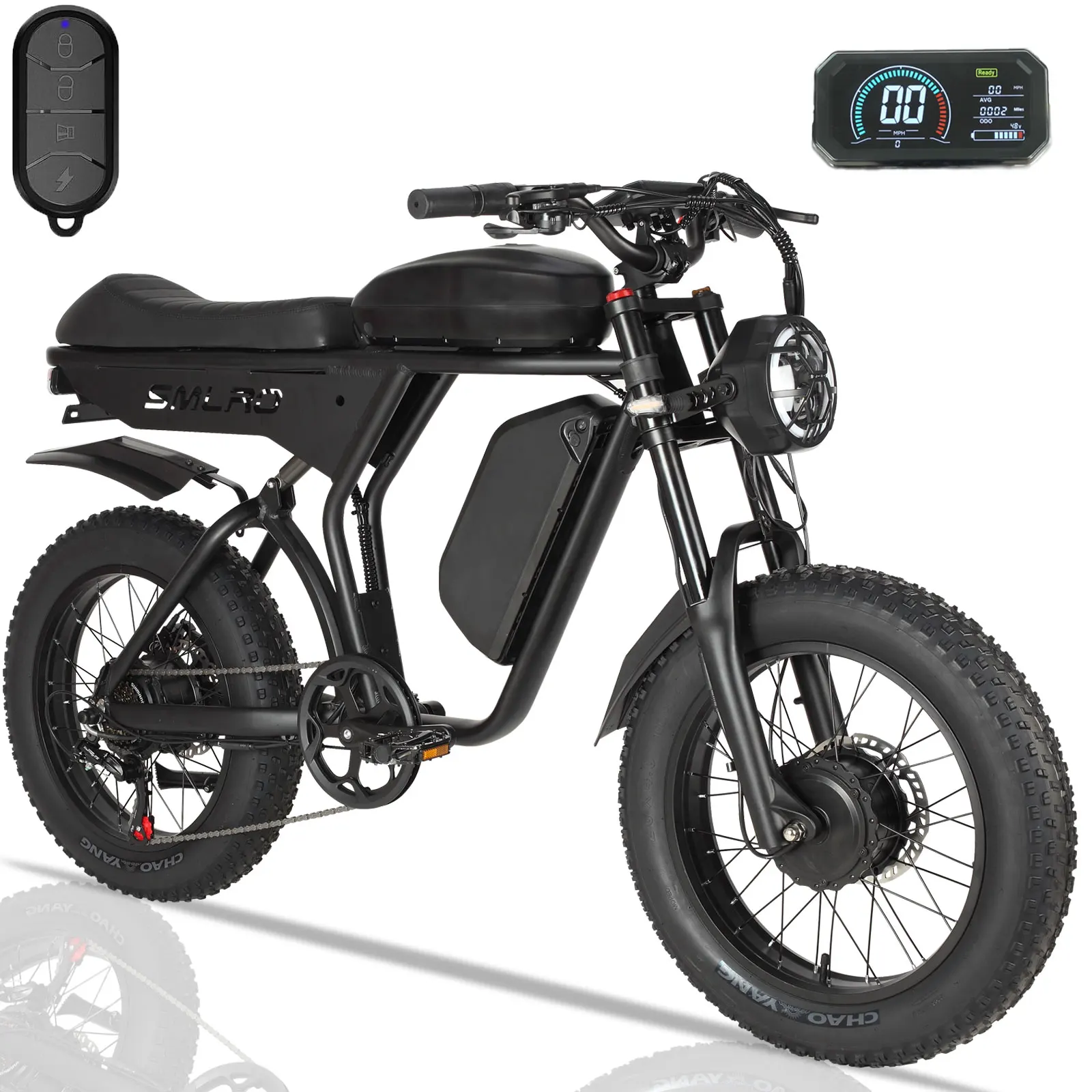 US Stock SMLRO U8 2000W 40.2AH Electric Bike Dual  Motor 7 Speed Gears Disc Brake System Aluminum Alloy Frame for Adults