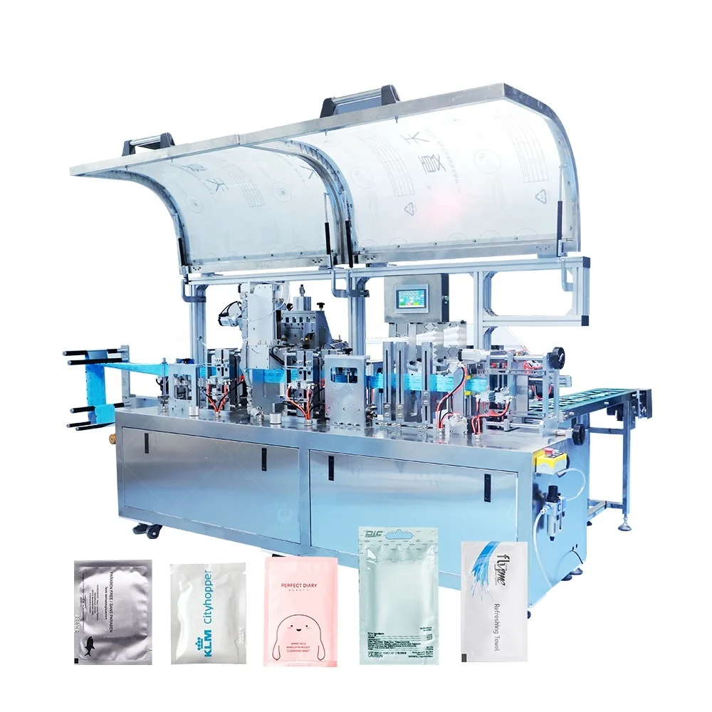 High Quality Tissues Manufacturing Machinery Wet Wipes Machine Cost on Single Pcs Sachet Packing