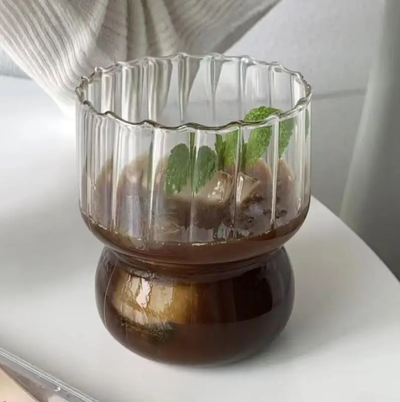 new cheap milk yogurt cups cute stripe drinking glasses