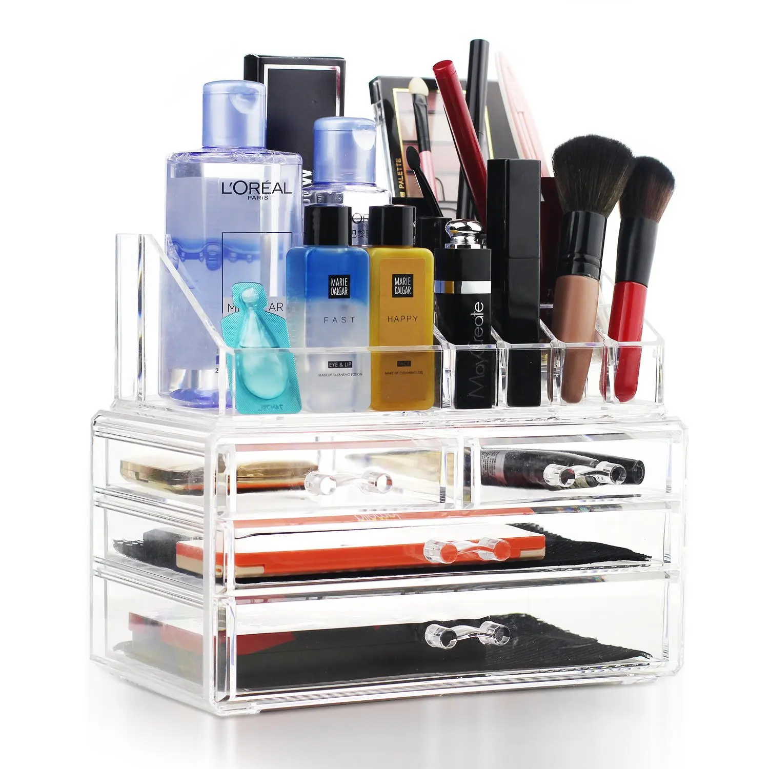 
wholesale clear acrylic makeup organizer with drawers Cosmetic Storage box Drawers and Jewelry Display Box 