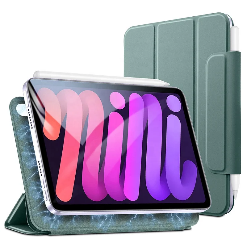 2021 Wholesale Supplier PU front back Cover with Clasp Protective Shell 8 inch Anti-fall Magnetic Tablet Case For iPad mini 6