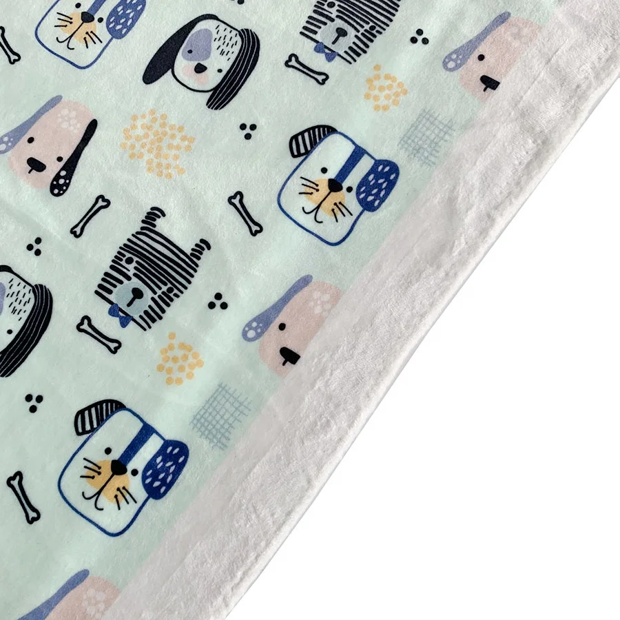 NO MOQ Custom Printed soft Minky spandex stretch precut fabric