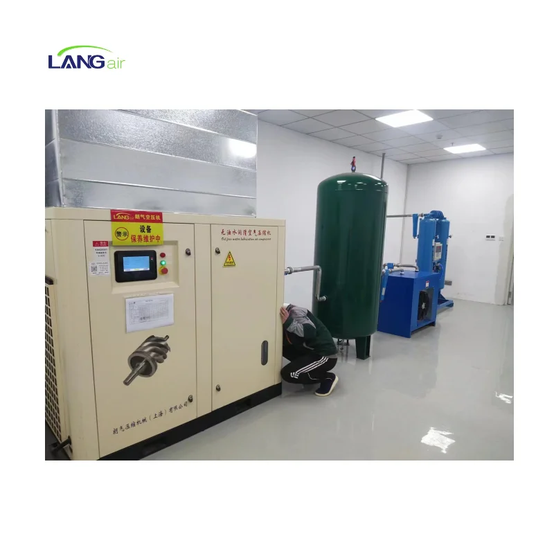 Langair factory price 7.5kw-250kw oil-free air-compressors Oilless screw type air compressor