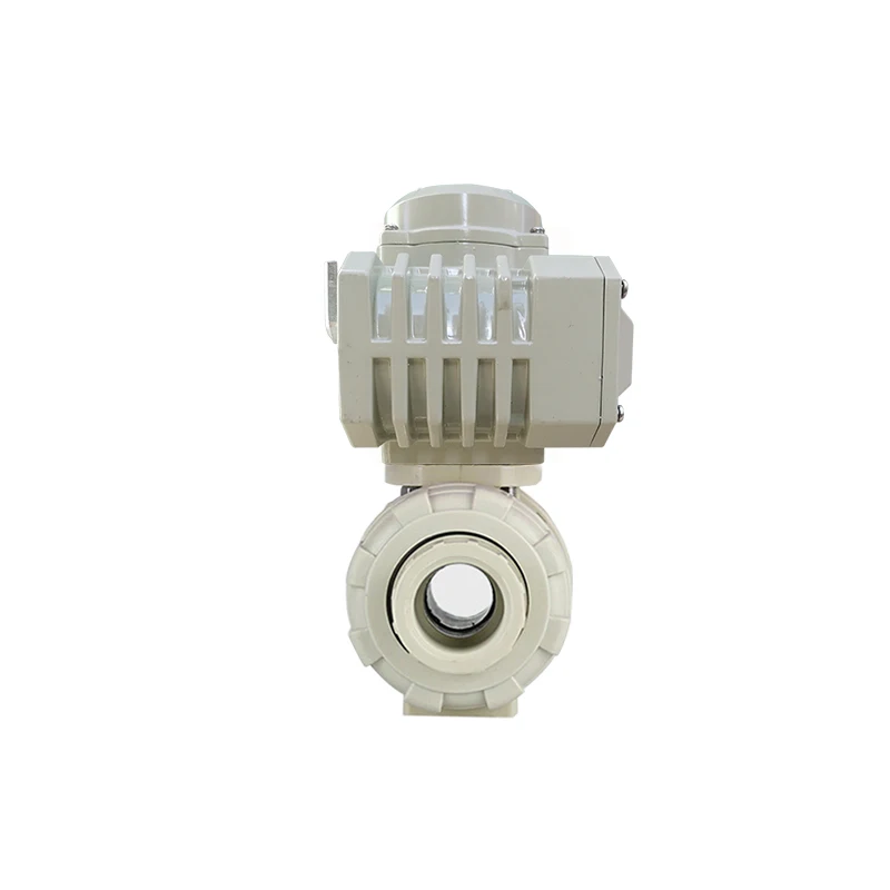 2 inch 0-10vdc Regulating 220V AC Double Union PPH Socket type electric motorized Ball Valve